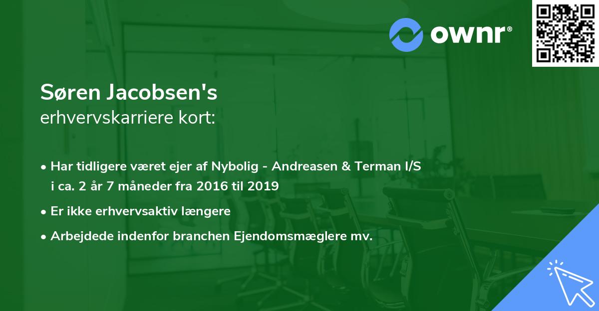 Søren Jacobsen's erhvervskarriere kort