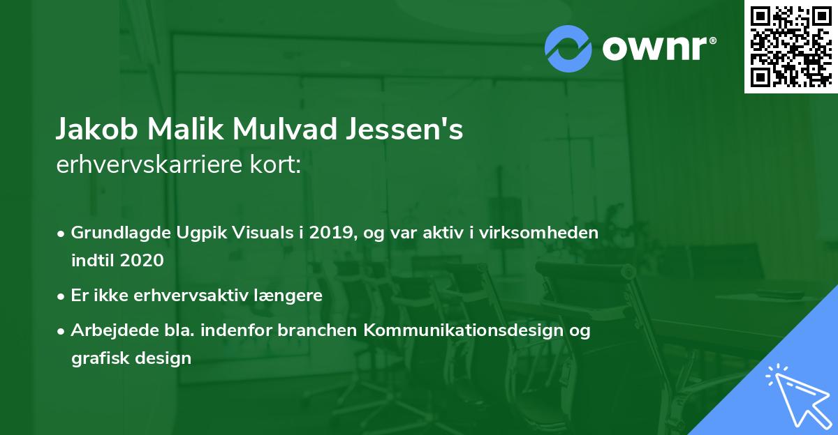 Jakob Malik Mulvad Jessen's erhvervskarriere kort