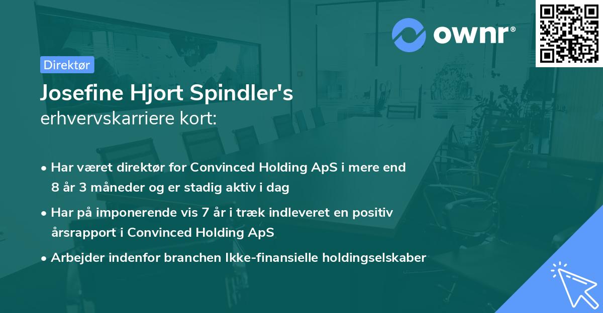 Josefine Hjort Spindler's erhvervskarriere kort