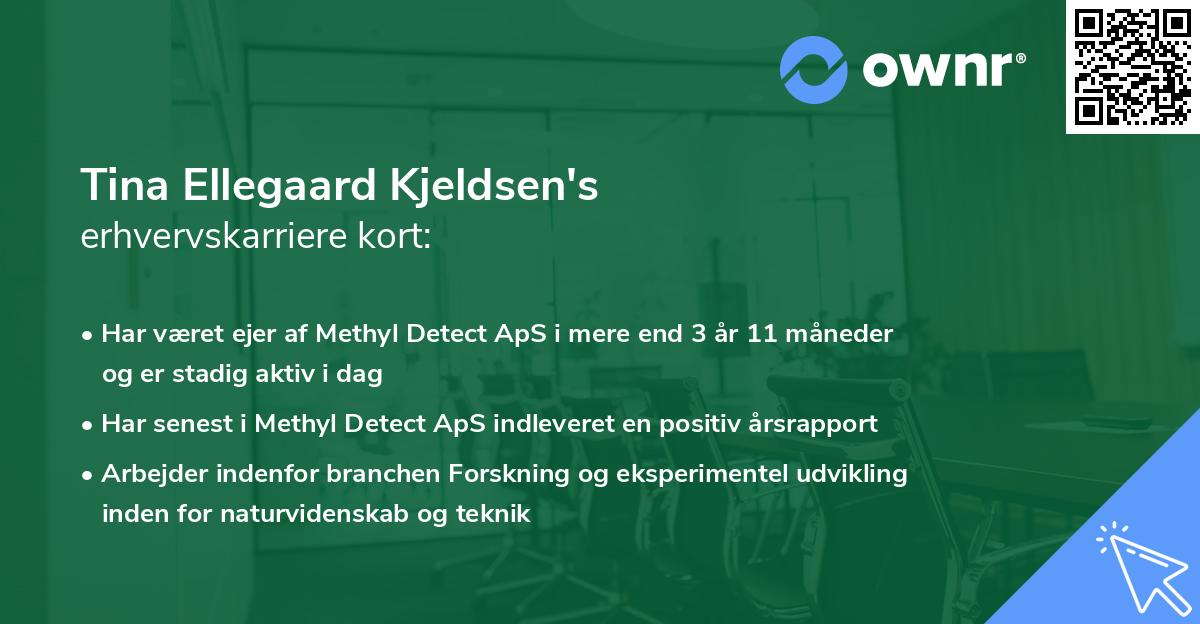 Tina Ellegaard Kjeldsen's erhvervskarriere kort