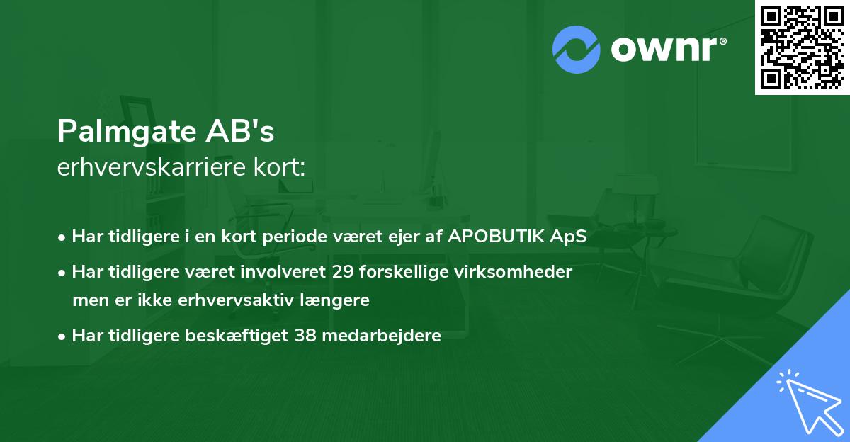 Palmgate AB's erhvervskarriere kort