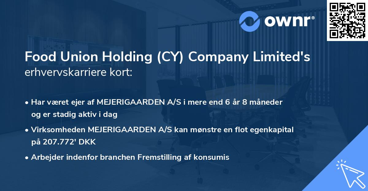 Food Union Holding (CY) Company Limited's erhvervskarriere kort