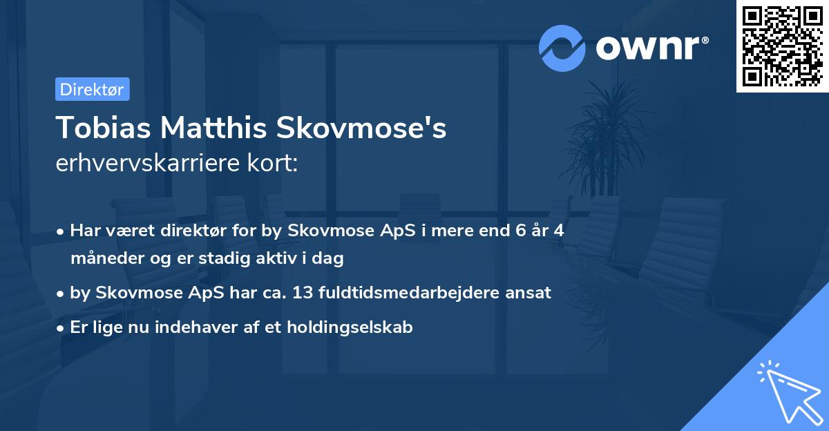 Tobias Matthis Skovmose's erhvervskarriere kort