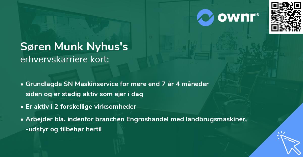 Søren Munk Nyhus's erhvervskarriere kort
