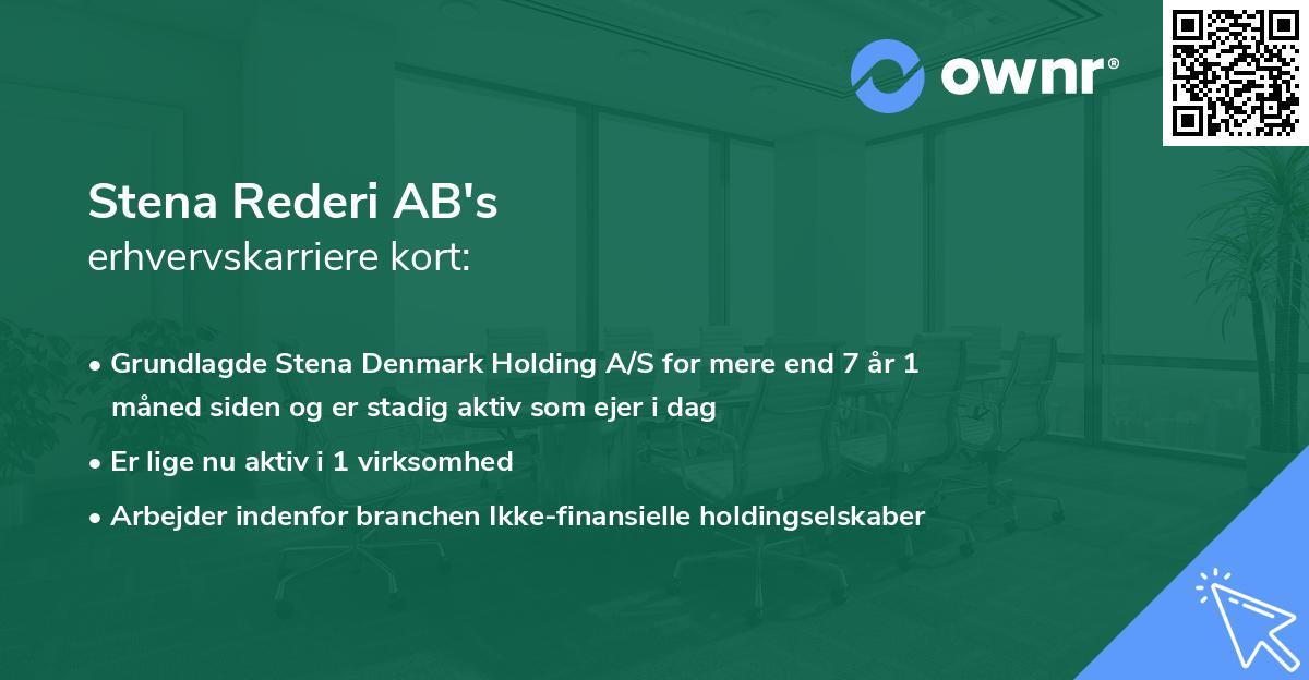 Stena Rederi AB's erhvervskarriere kort