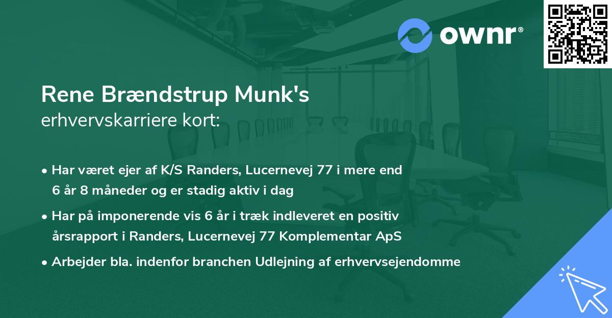 Rene Brændstrup Munk's erhvervskarriere kort