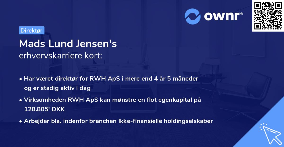 Mads Lund Jensen's erhvervskarriere kort