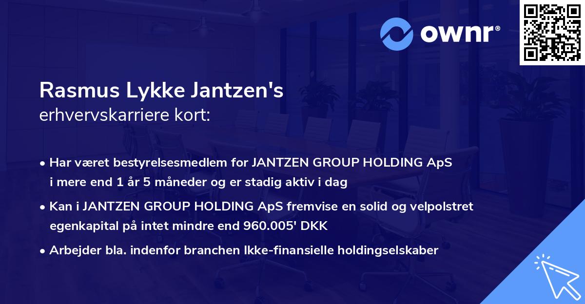 Rasmus Lykke Jantzen's erhvervskarriere kort
