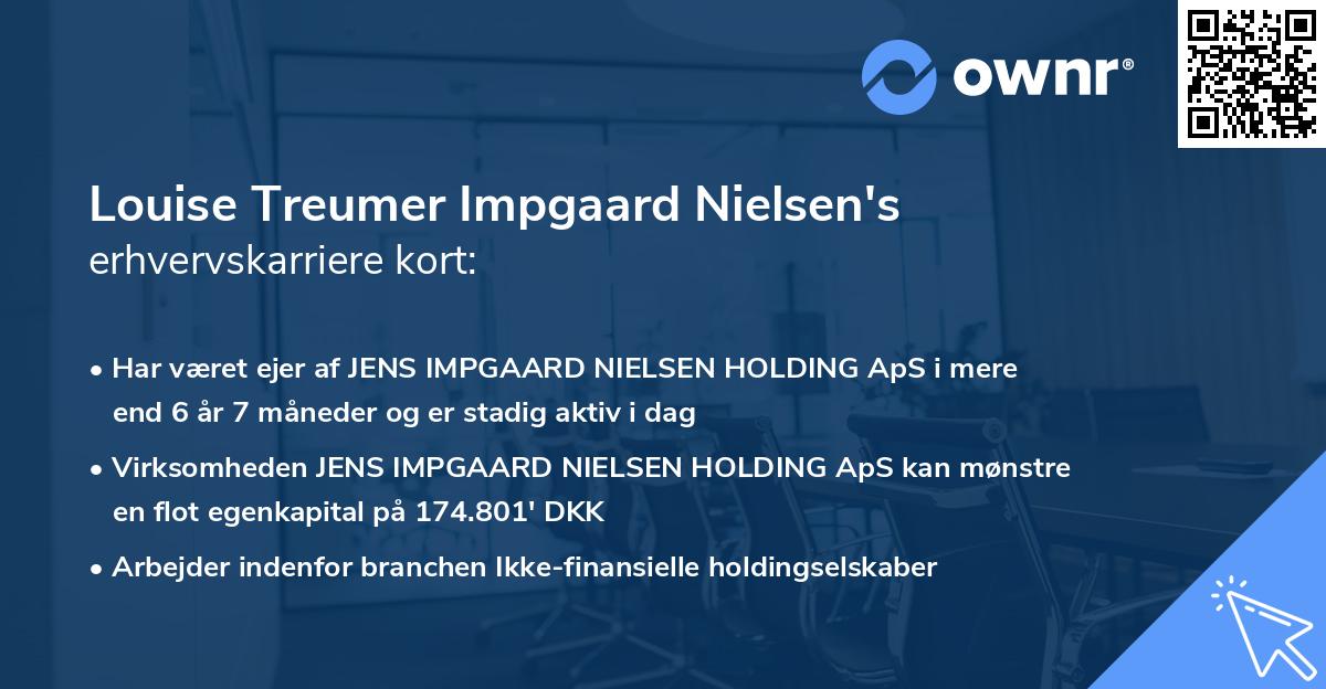 Louise Treumer Impgaard Nielsen's erhvervskarriere kort