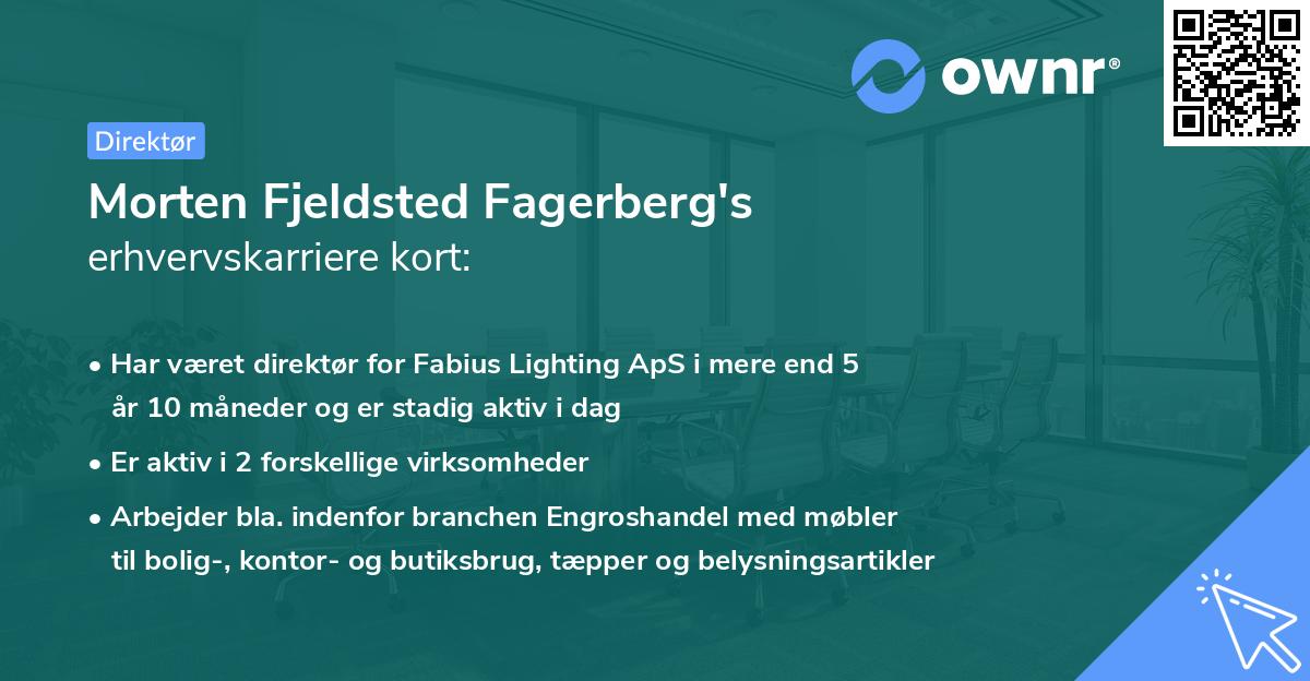 Morten Fjeldsted Fagerberg's erhvervskarriere kort