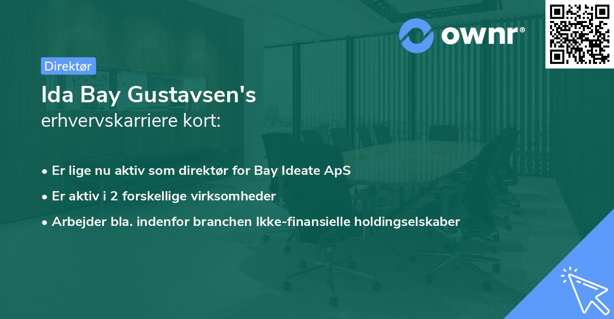 Ida Bay Gustavsen's erhvervskarriere kort