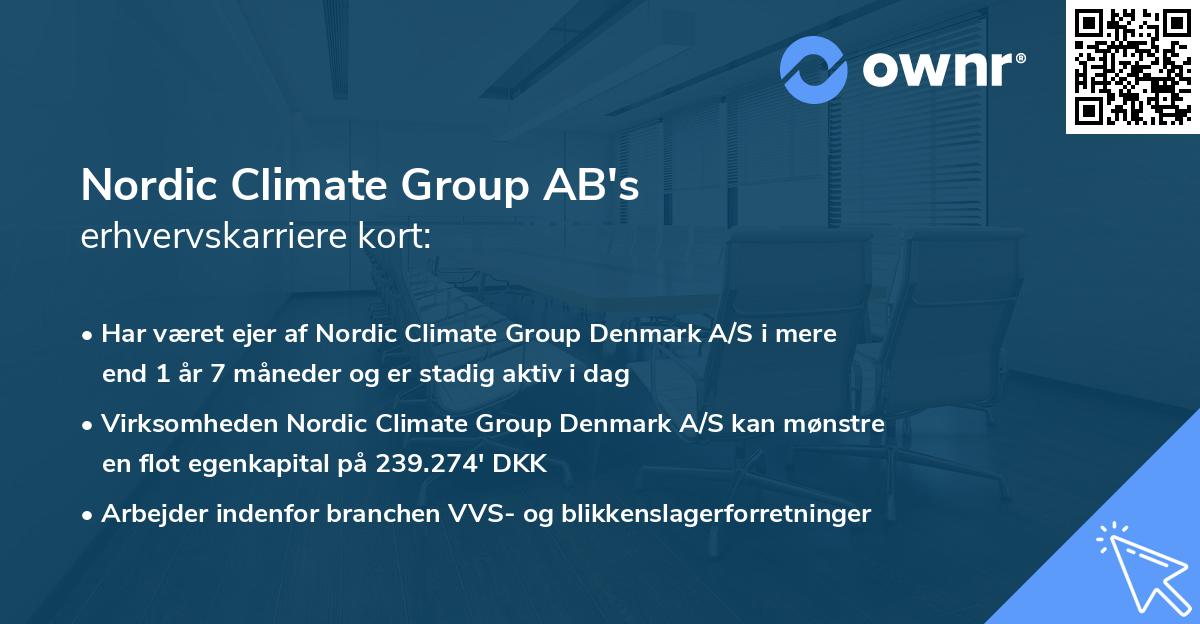 Nordic Climate Group AB's erhvervskarriere kort