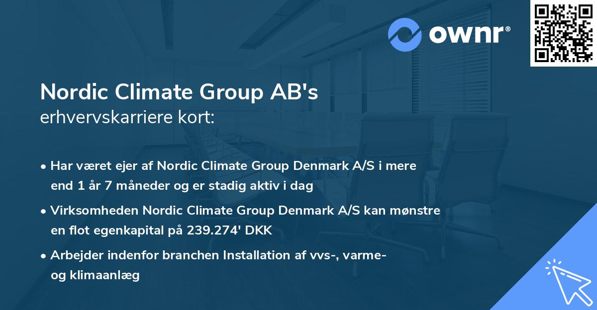 Nordic Climate Group AB's erhvervskarriere kort