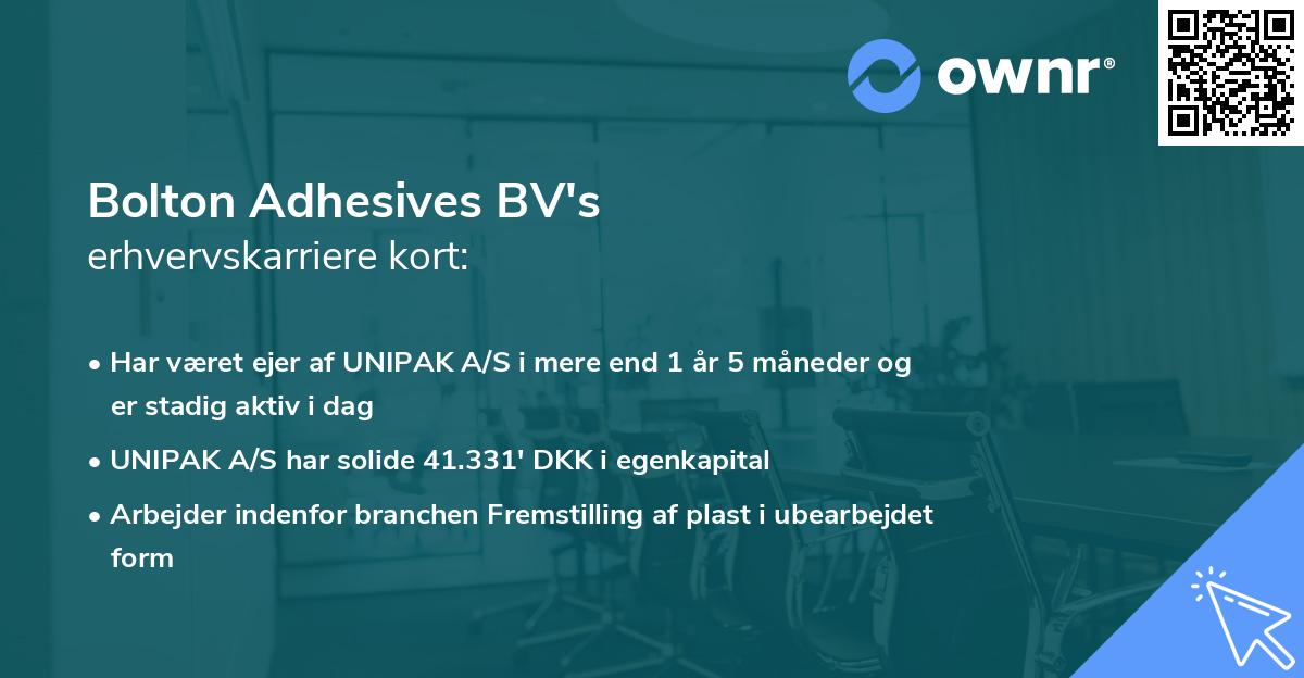 Bolton Adhesives BV's erhvervskarriere kort