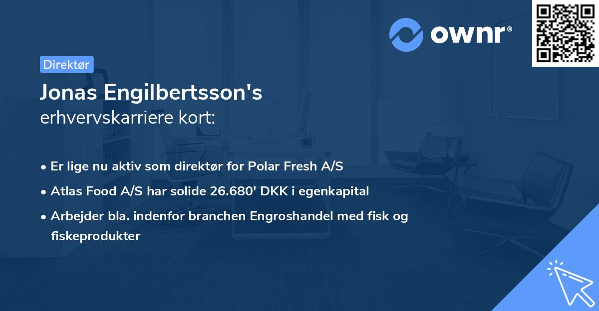 Jonas Engilbertsson's erhvervskarriere kort