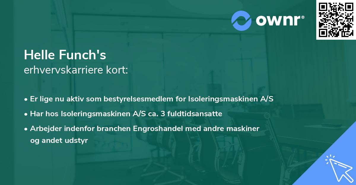 Helle Funch's erhvervskarriere kort