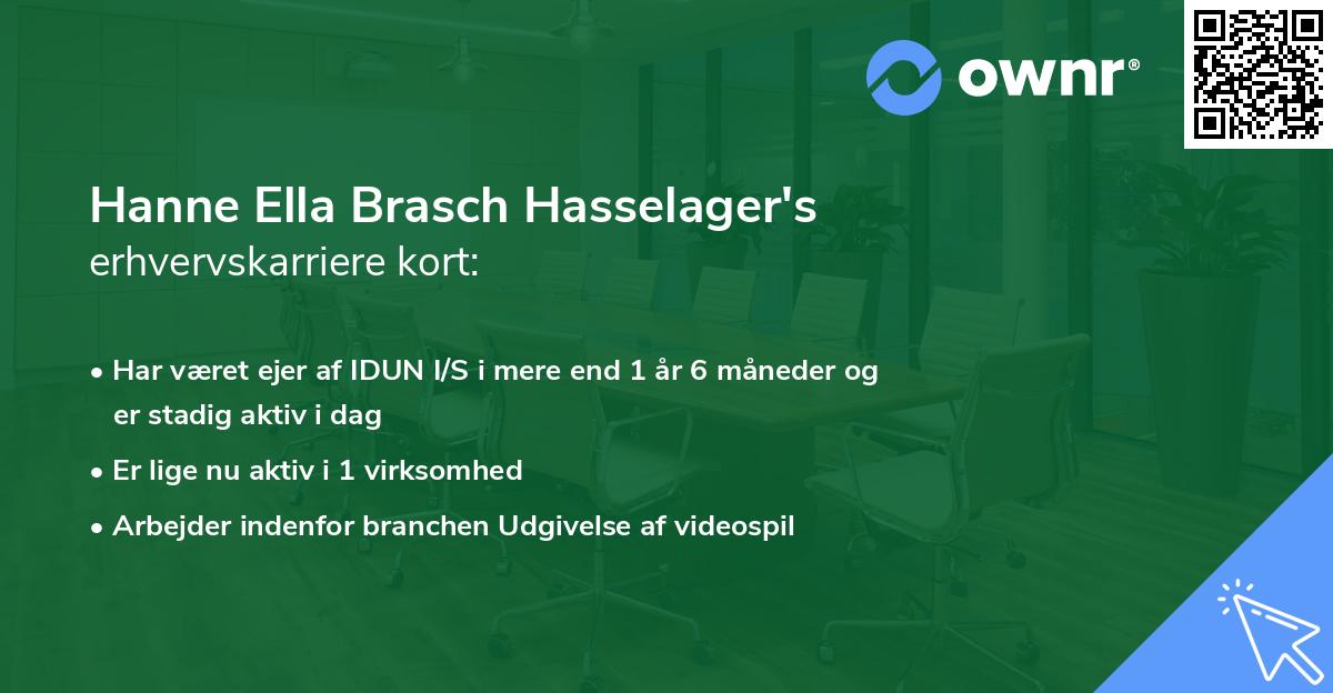 Hanne Ella Brasch Hasselager's erhvervskarriere kort