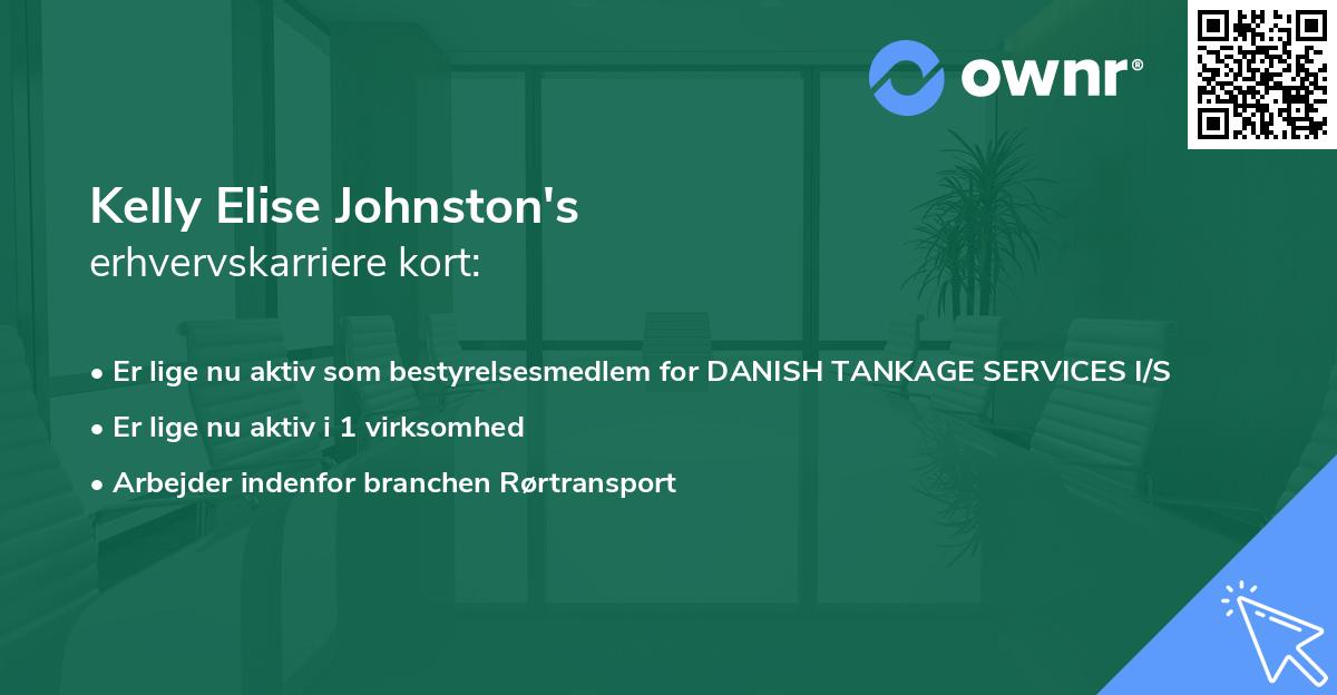 Kelly Elise Johnston's erhvervskarriere kort