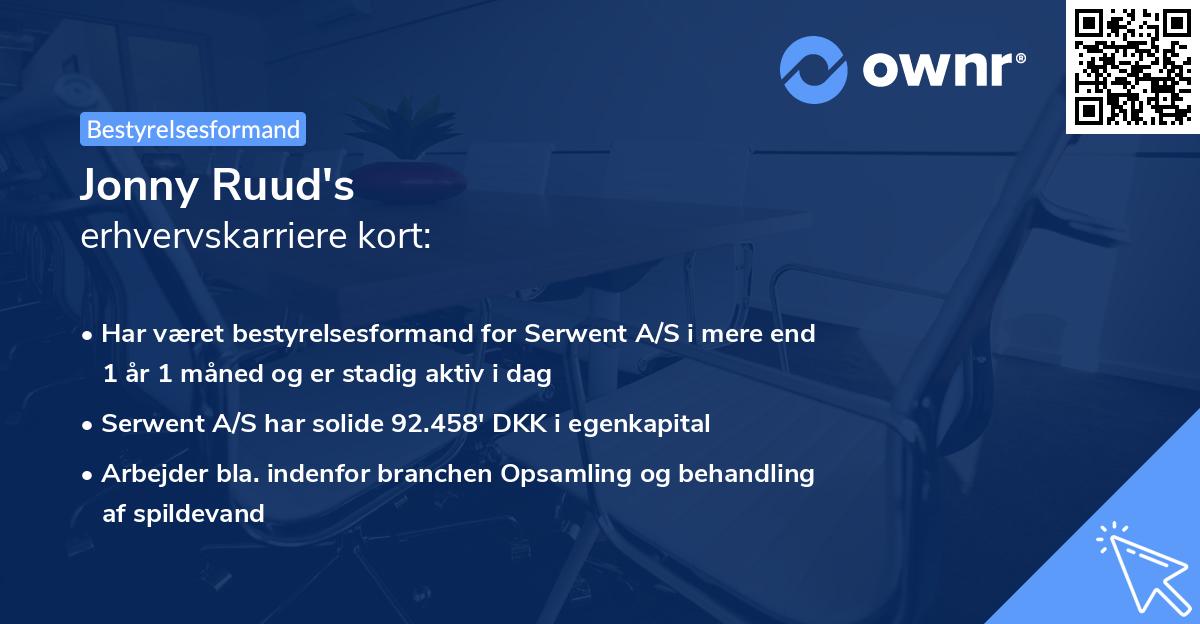 Jonny Ruud's erhvervskarriere kort