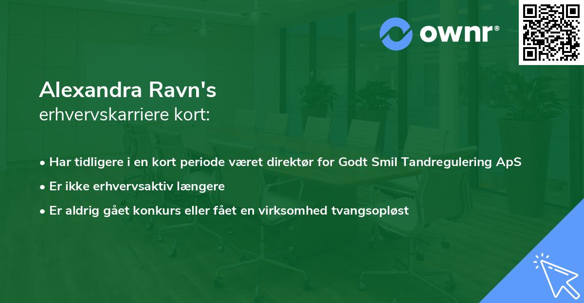 Alexandra Ravn's erhvervskarriere kort