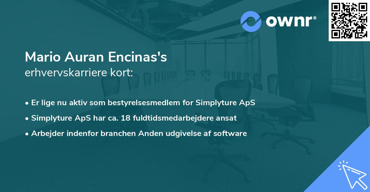 Mario Auran Encinas's erhvervskarriere kort