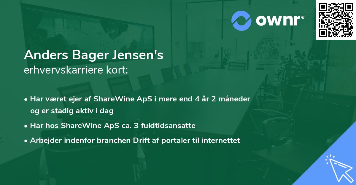 Anders Bager Jensen's erhvervskarriere kort
