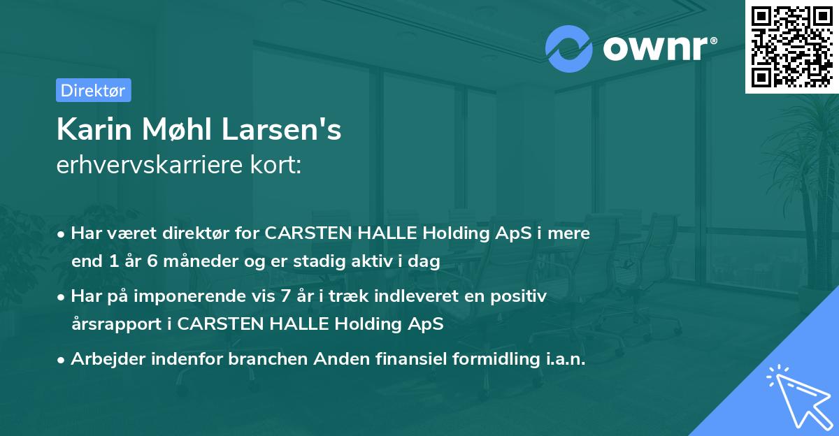 Karin Møhl Larsen's erhvervskarriere kort
