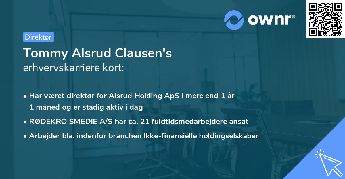 Tommy Alsrud Clausen's erhvervskarriere kort