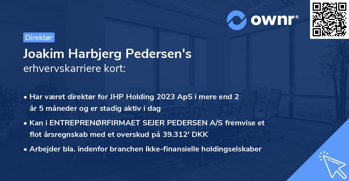 Joakim Harbjerg Pedersen's erhvervskarriere kort