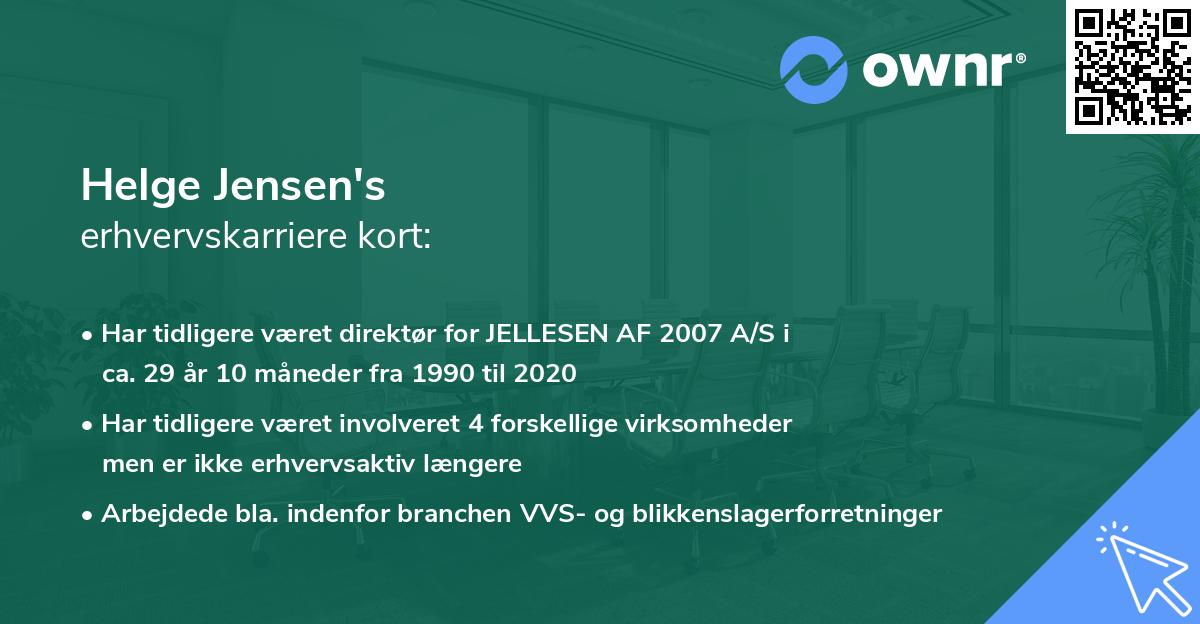 Helge Jensen's erhvervskarriere kort