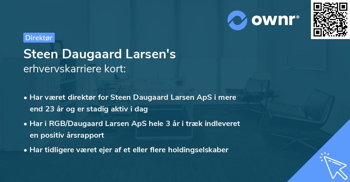 Steen Daugaard Larsen's erhvervskarriere kort