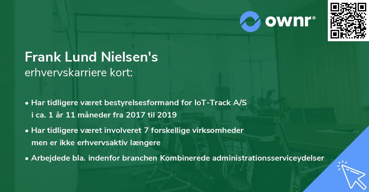Frank Lund Nielsen's erhvervskarriere kort