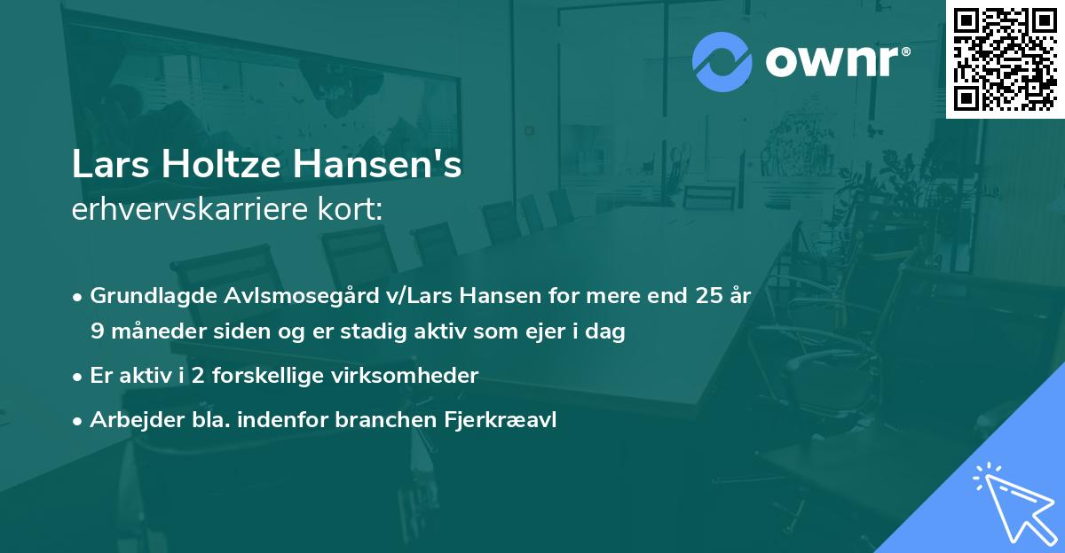 Lars Holtze Hansen's erhvervskarriere kort