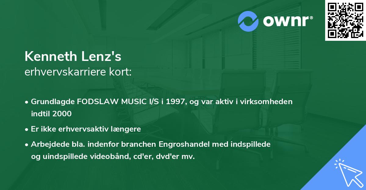 Kenneth Lenz's erhvervskarriere kort