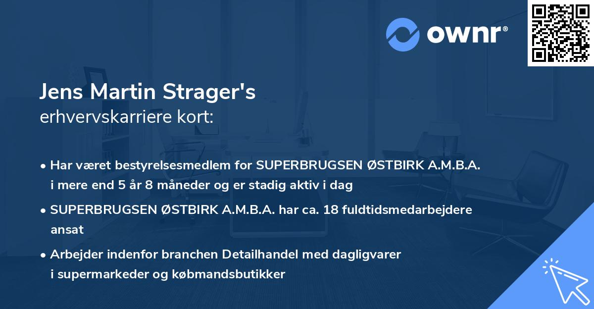 Jens Martin Strager's erhvervskarriere kort