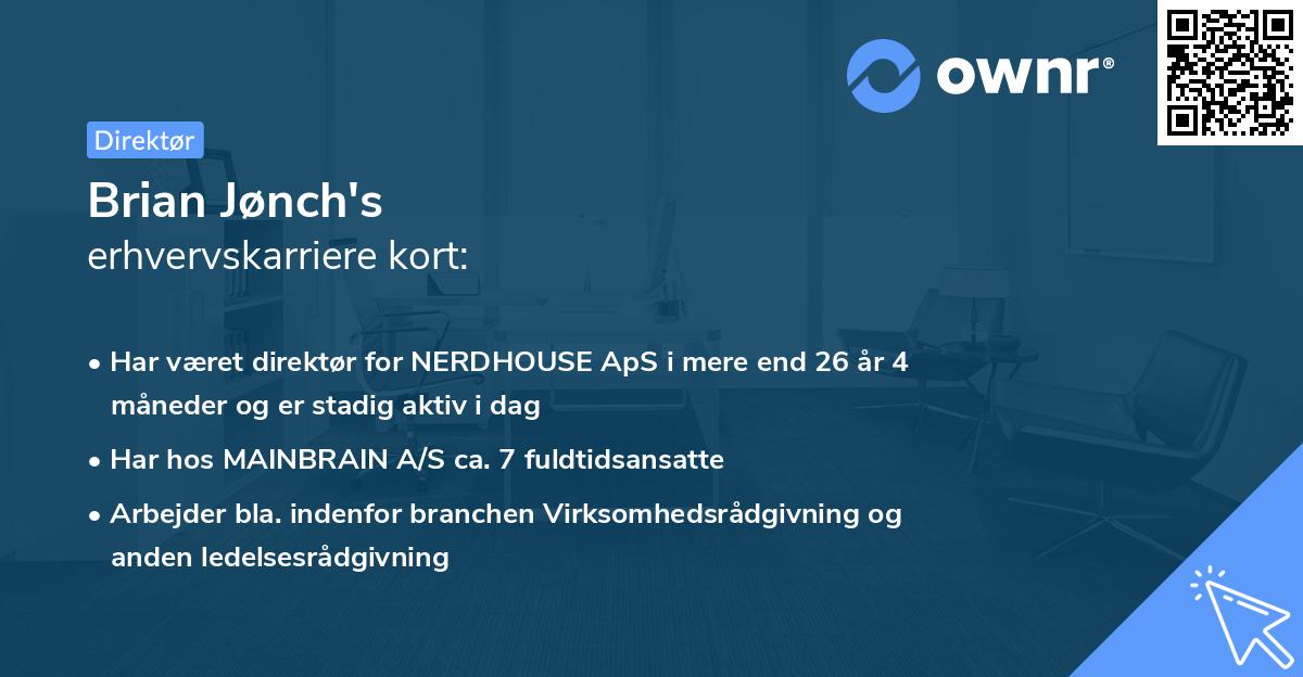 Brian Jønch's erhvervskarriere kort