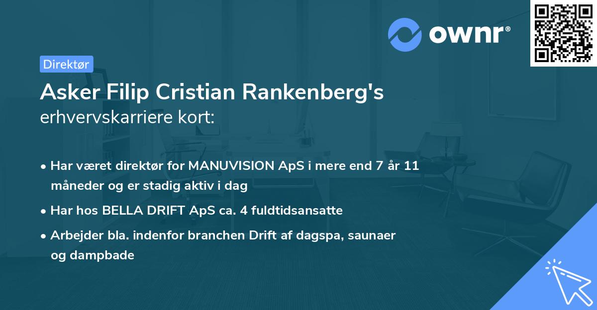 Asker Filip Cristian Rankenberg's erhvervskarriere kort