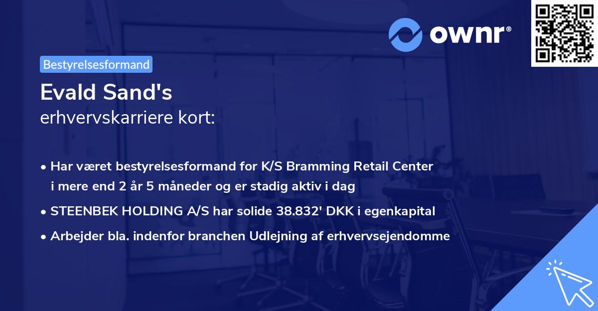 Evald Sand's erhvervskarriere kort