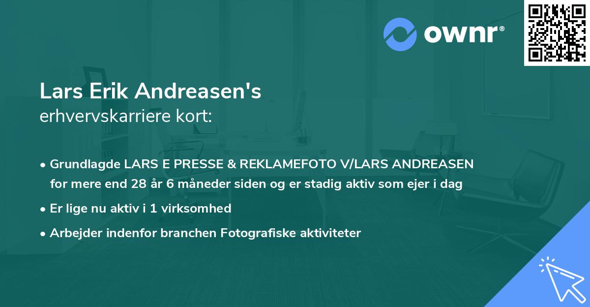 Lars Erik Andreasen's erhvervskarriere kort