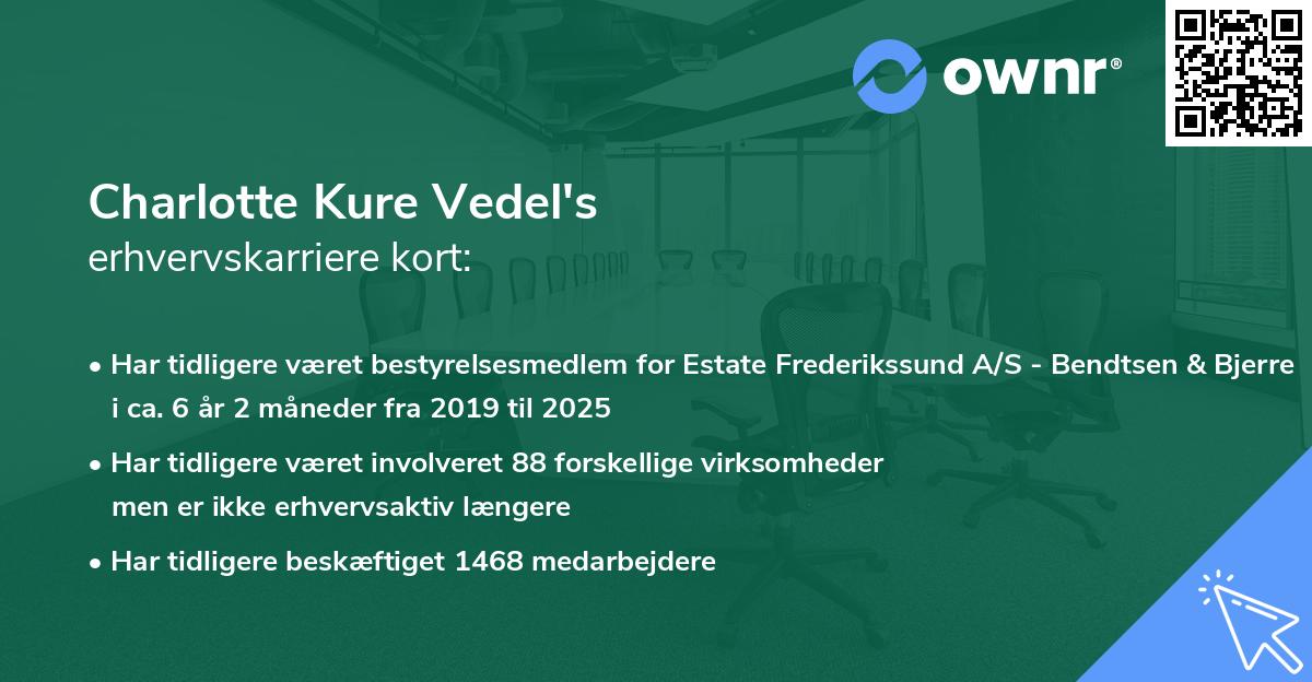 Charlotte Kure Vedel's erhvervskarriere kort