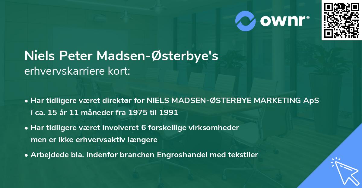 Niels Peter Madsen-Østerbye's erhvervskarriere kort