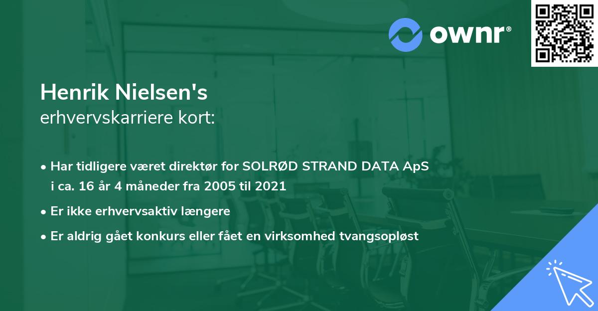 Henrik Nielsen's erhvervskarriere kort