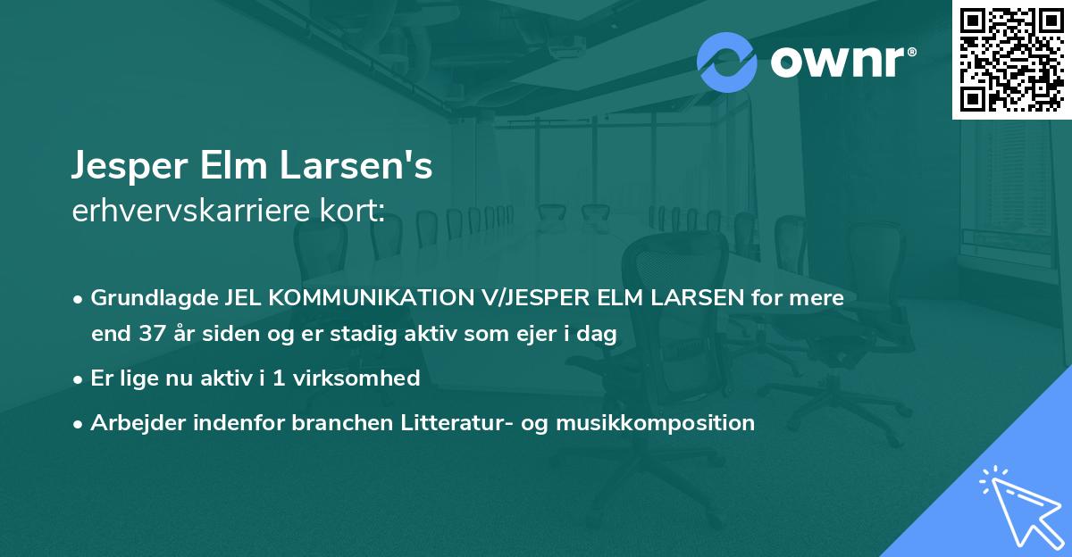 Jesper Elm Larsen's erhvervskarriere kort