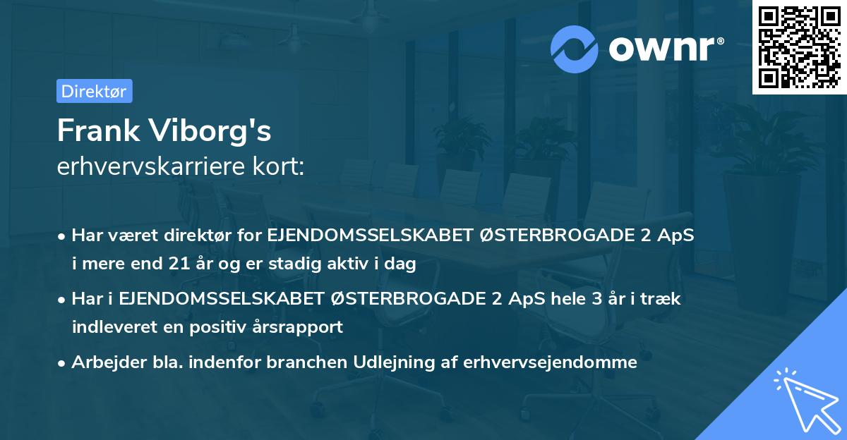 Frank Viborg's erhvervskarriere kort