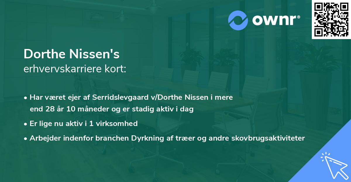 Dorthe Nissen's erhvervskarriere kort