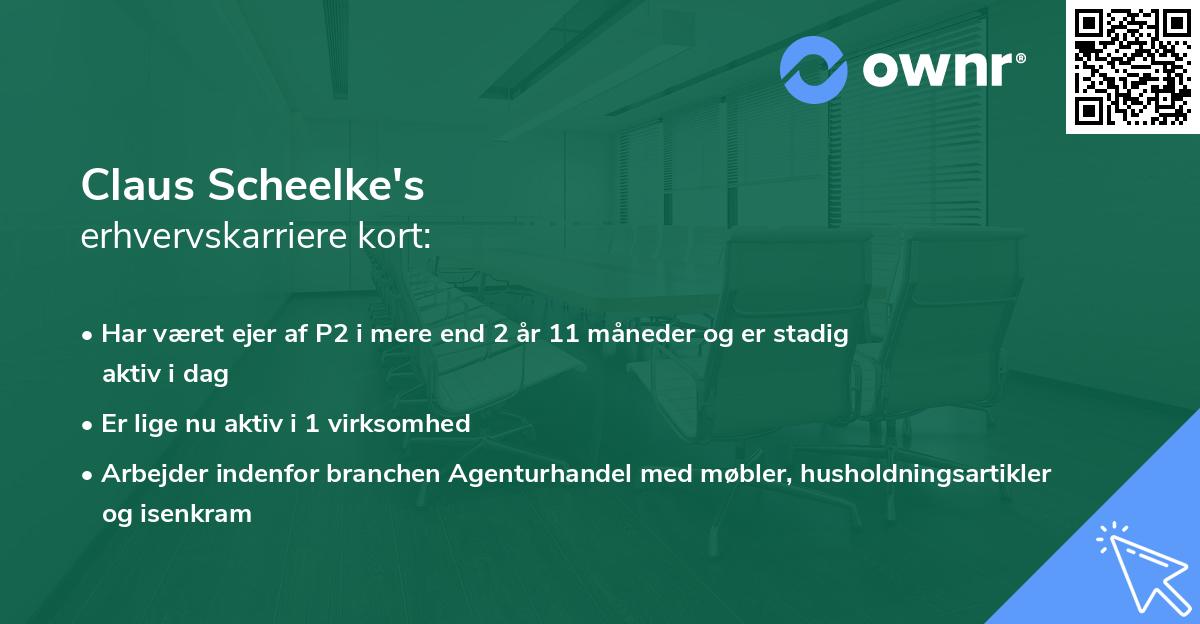 Claus Scheelke's erhvervskarriere kort