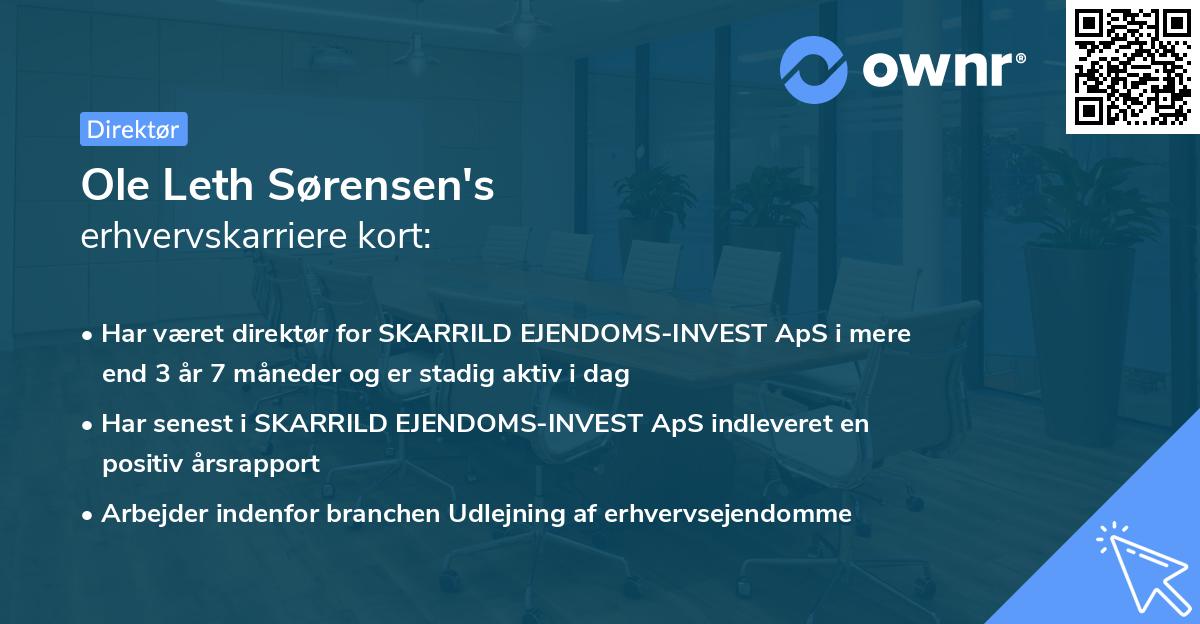 Ole Leth Sørensen's erhvervskarriere kort