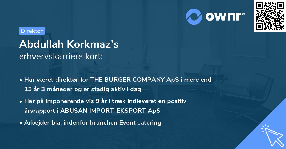 Abdullah Korkmaz's erhvervskarriere kort