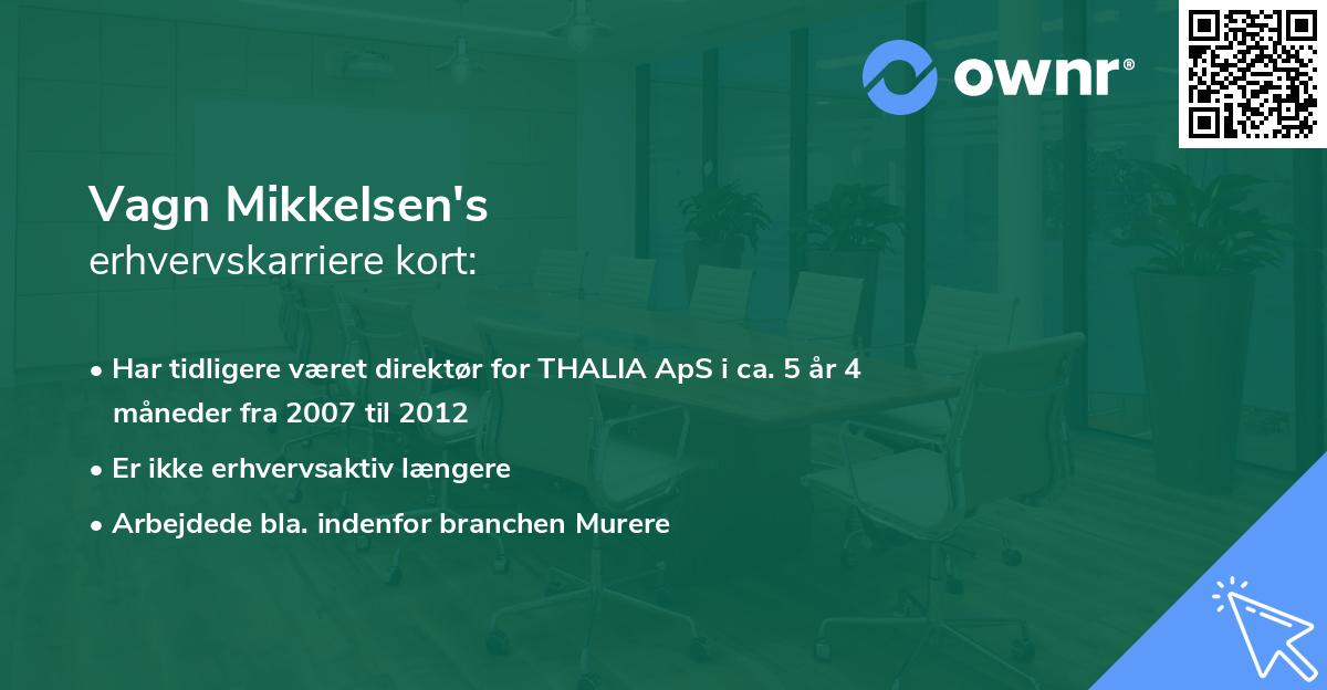 Vagn Mikkelsen's erhvervskarriere kort