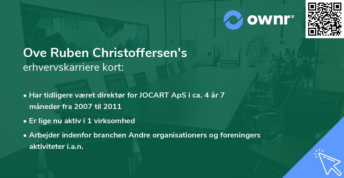 Ove Ruben Christoffersen's erhvervskarriere kort